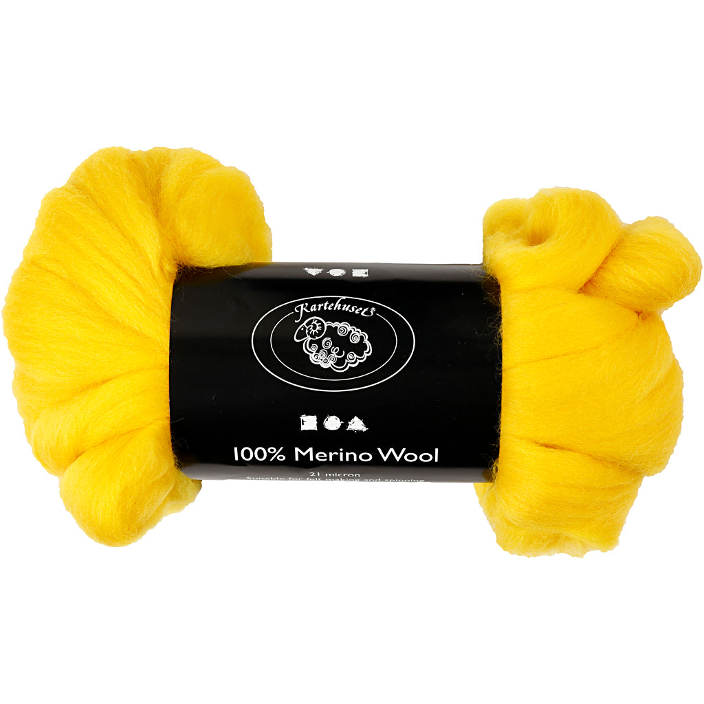 Creativ company merino wool, thickness 21 my, sun yellow, 100 gr 1 box