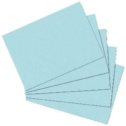 Abi index cards Herlitz A5 175 gsm blue blank 100 pieces