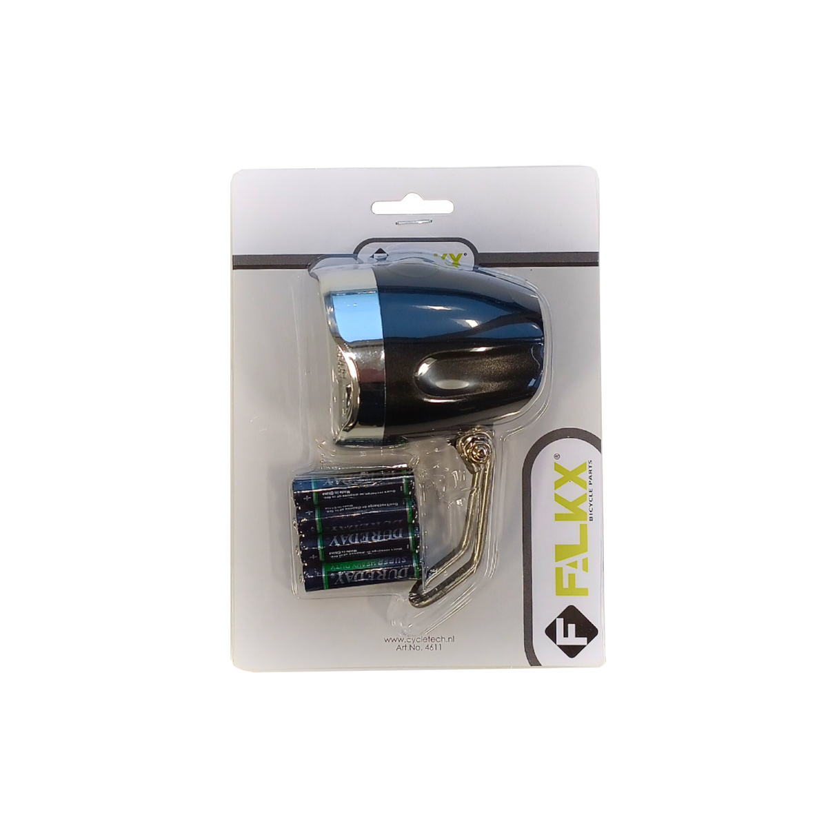 Falkx forlygte 60 mm batterier førte sort
