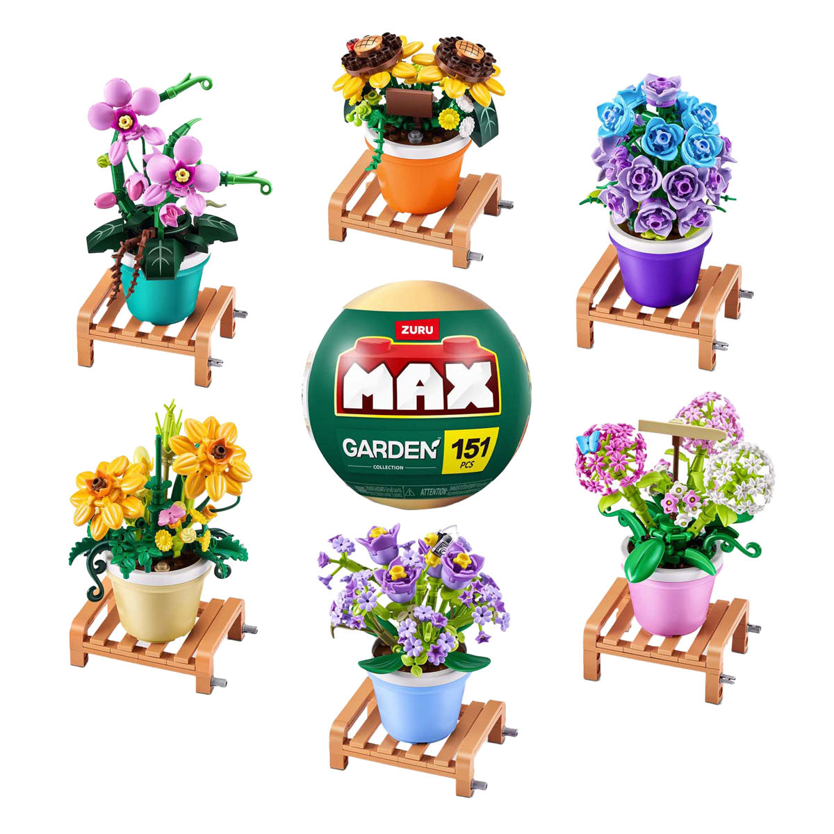 Zuru max premium garden pot plants - construction play set in surprise ball