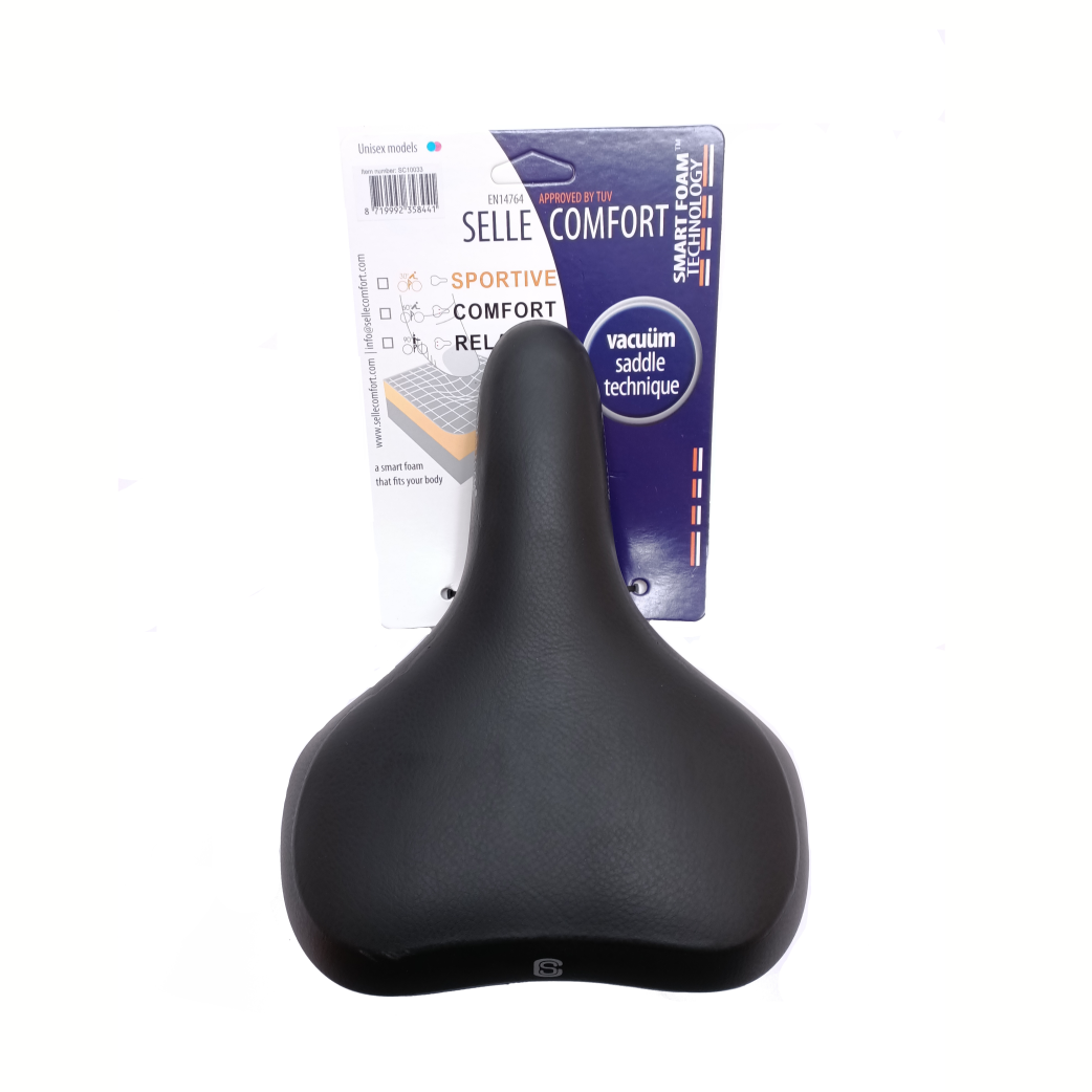 Selle Comfort Saddle Pure com tecnologia de espuma inteligente. preto, sem um laço