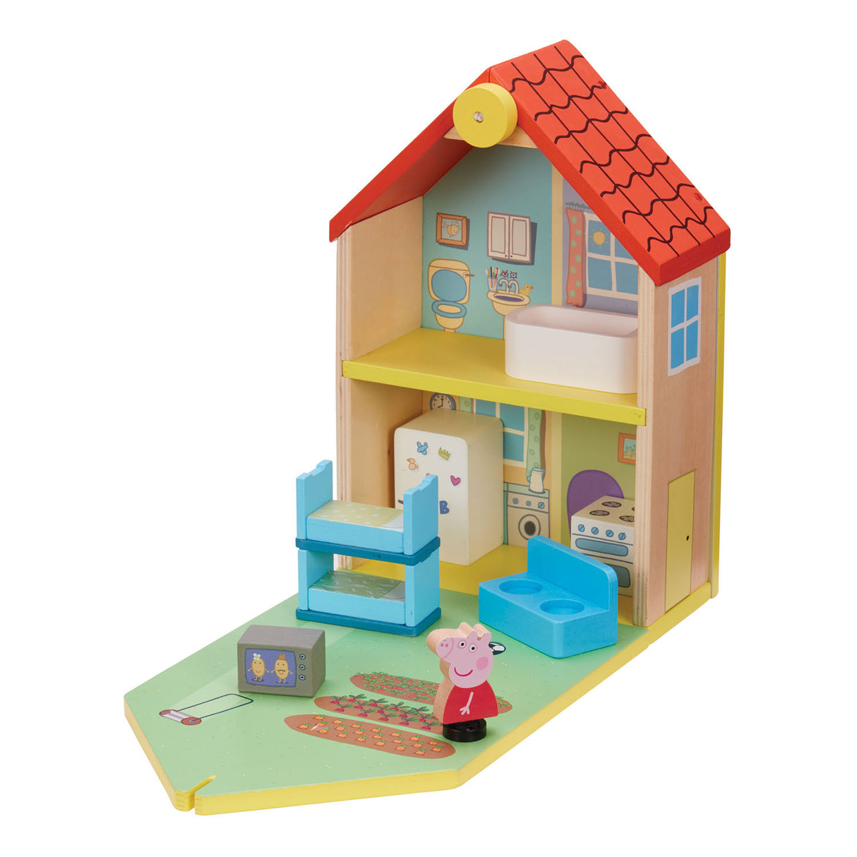 Boti Wooden Dollhouse Peppa Pig s příslušenstvím