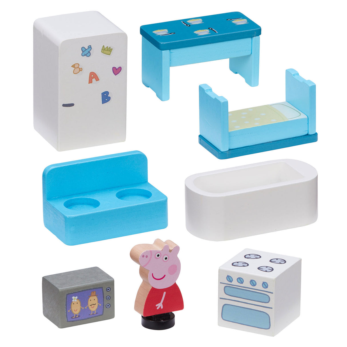 Boti Wooden Dollhouse Peppa Pig s příslušenstvím