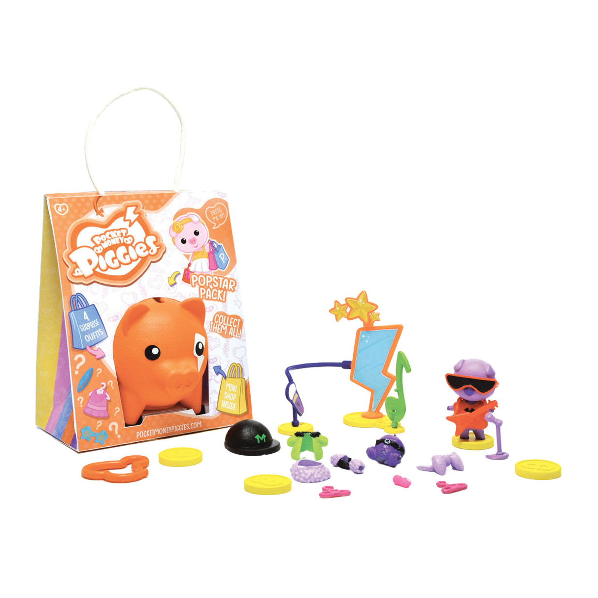 Boti Pockey Money Piggies Speel Figure avec boîte d'argent - Popstar Pack