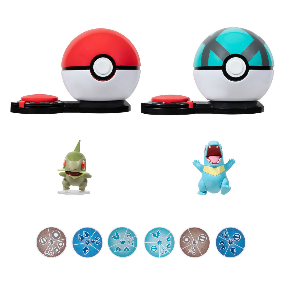 Boti Pokémon Überraschung Angriffsspiel Spiel Set - Axew Poke Ball gegen Totodile Net Ball