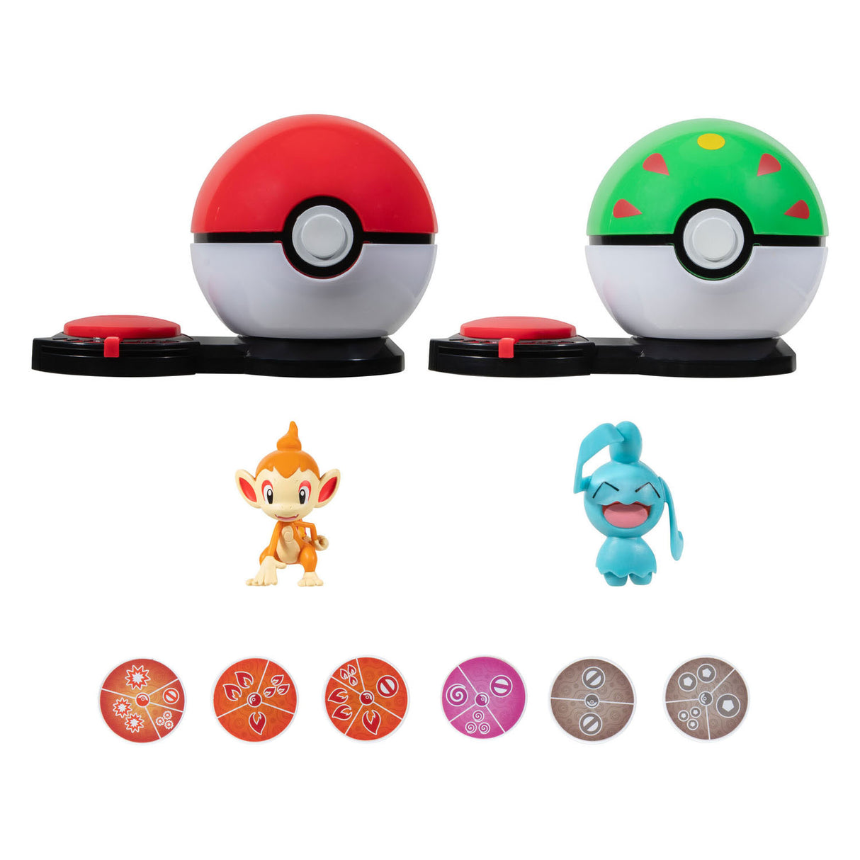Boti Pokémon Surprise Attack Game Play set - Chimchar Poke Ball vs Wynaut Friend Ball