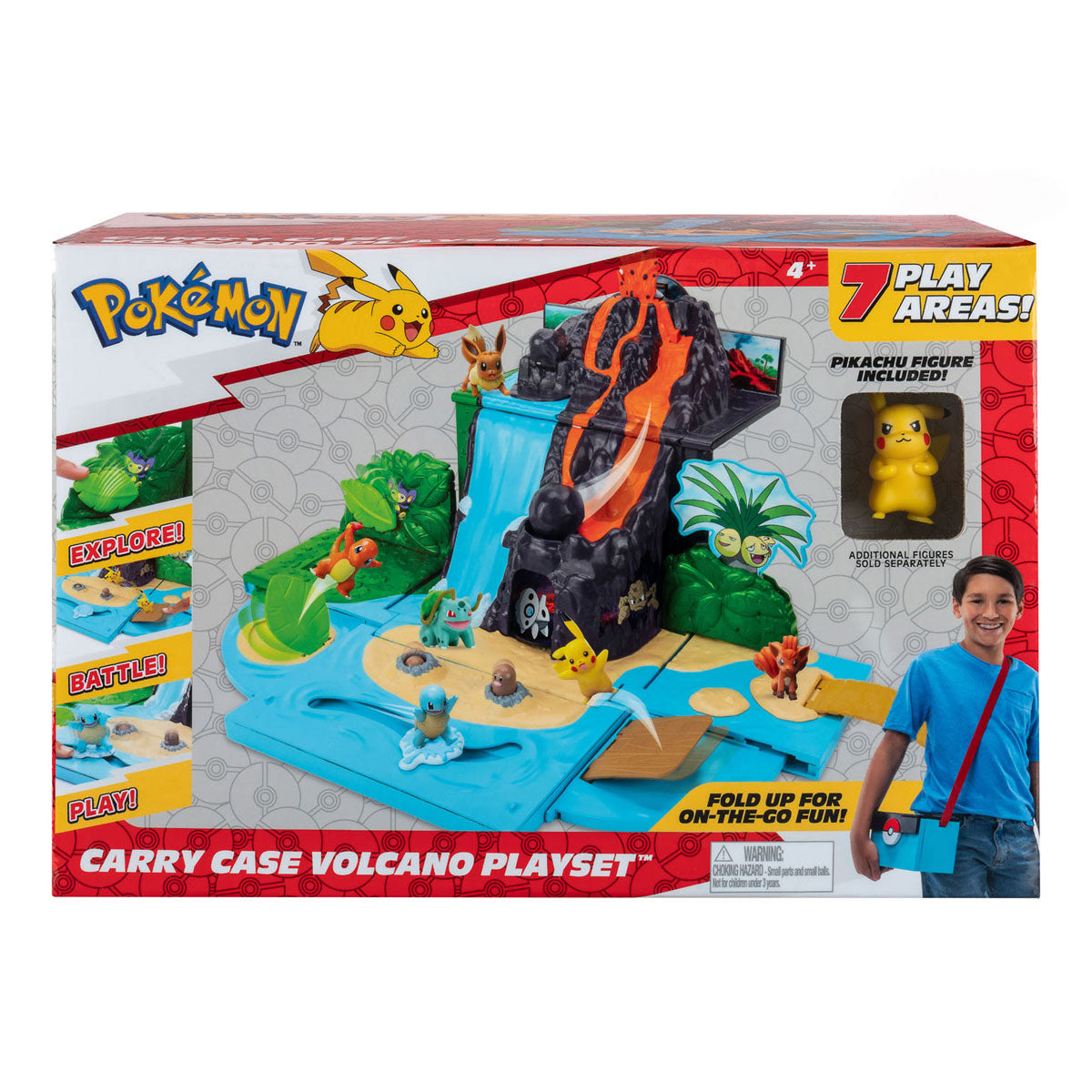 Boti ta -way koffert vulkan med pikachu play set