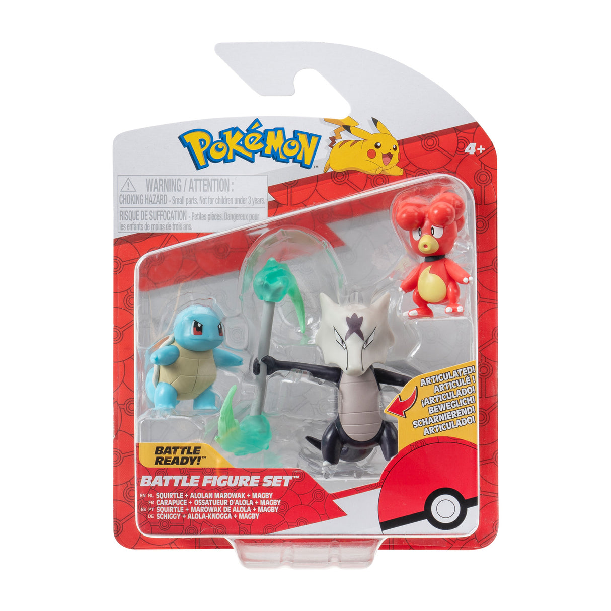 Boti Pokémon Batte Figure Set - Magby, Alolan, Marow, 3..