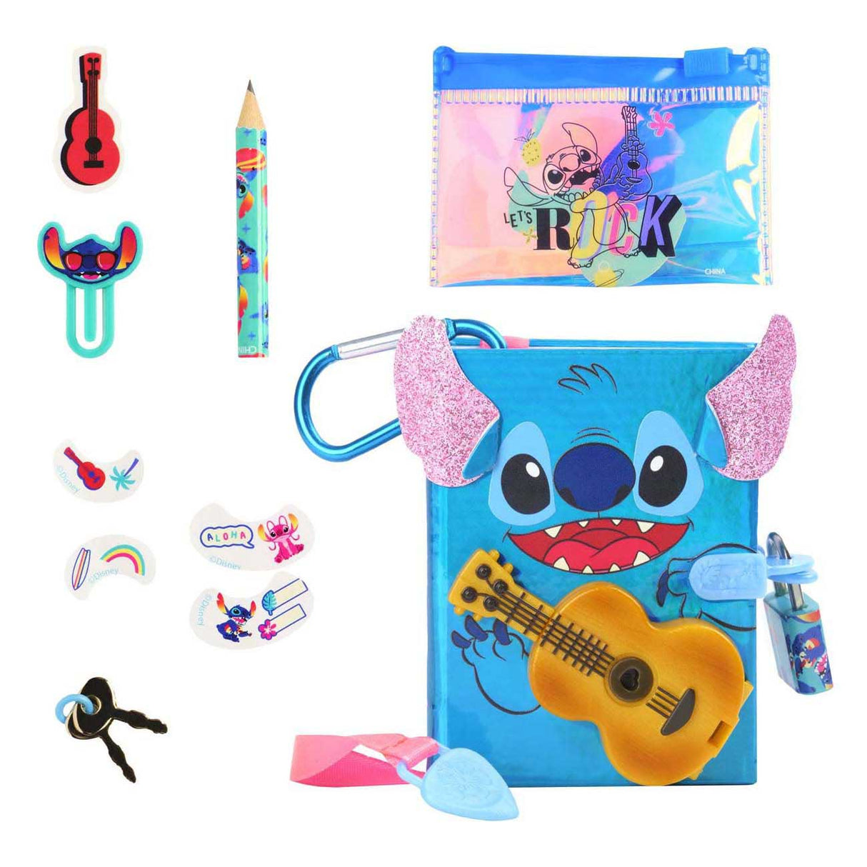 Disney Real Little Stitch Keychain Diary