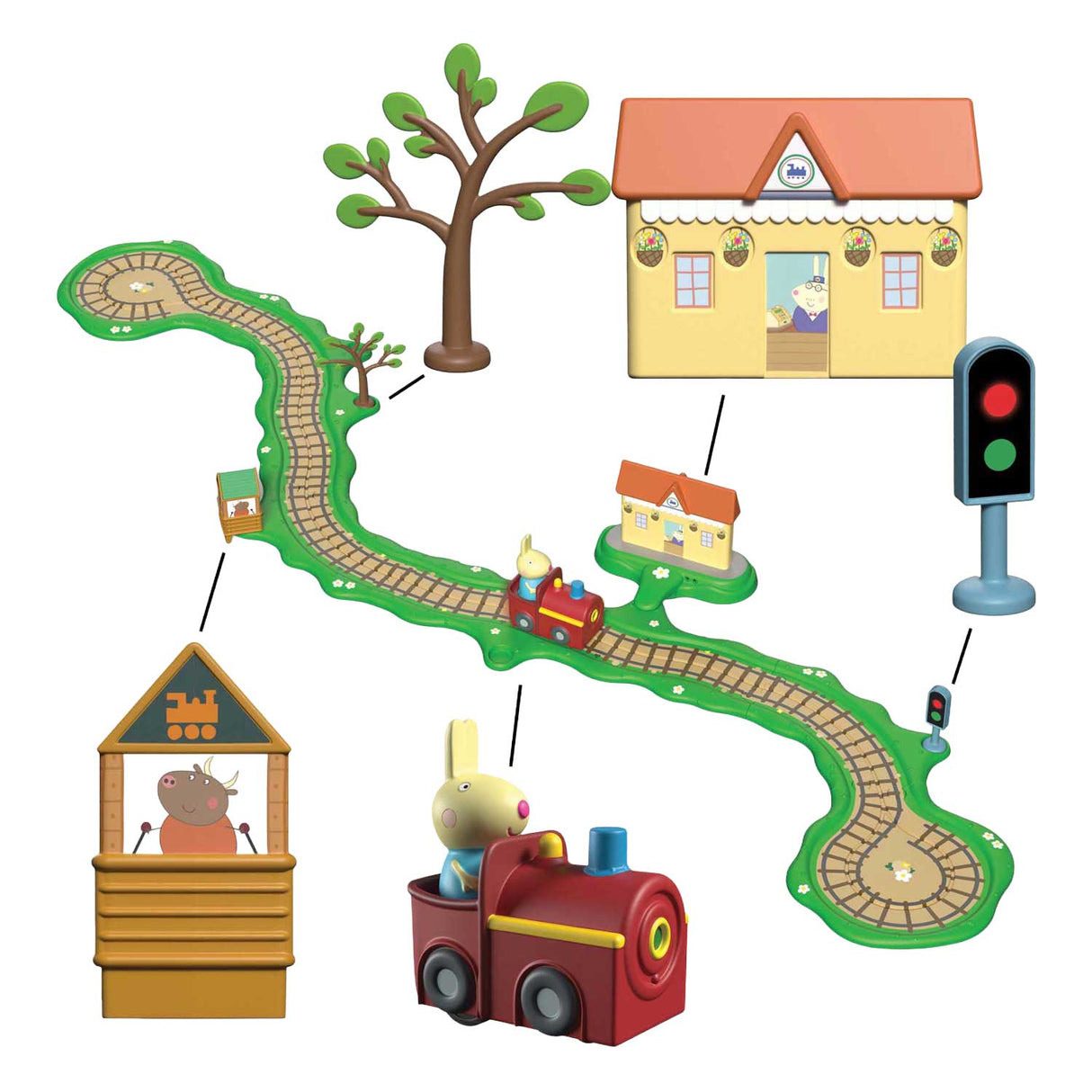Spectron Peppa Pig girando - conjunto de trem clickety clack