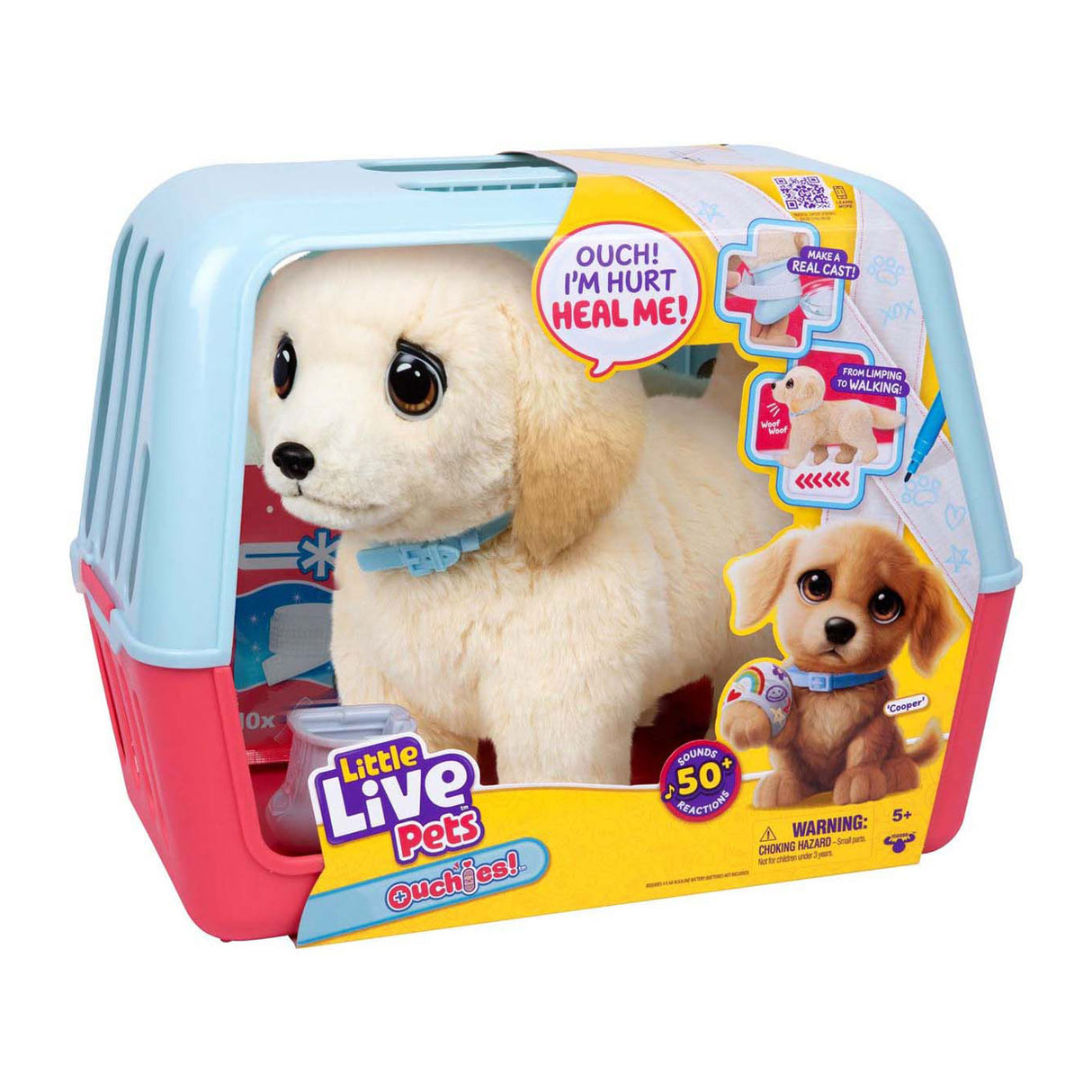 Spectron petits animaux vivants ouchies chiot cooper - peluche interactive