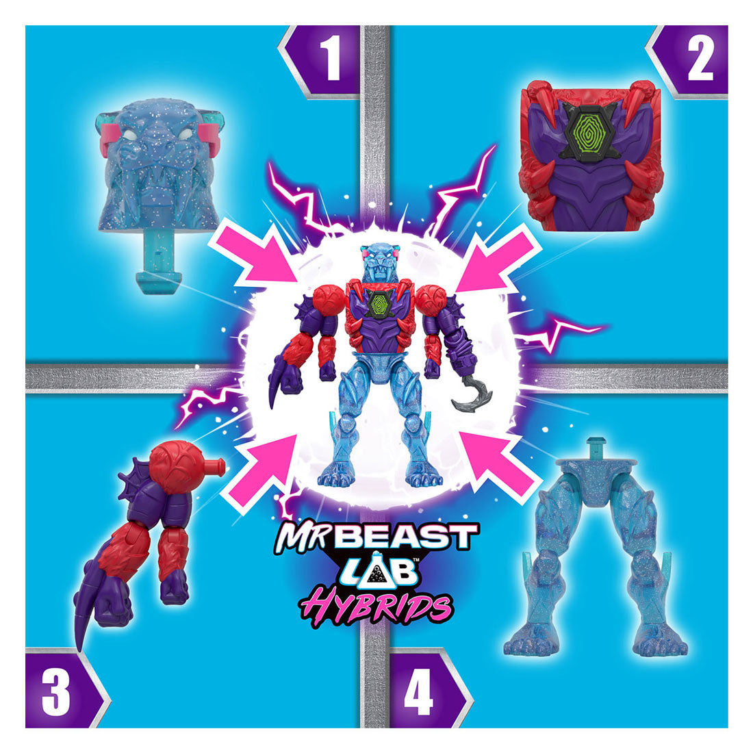Spectron MrBeast Lab Hybrid Spider vs. Energy Panther Action Figures