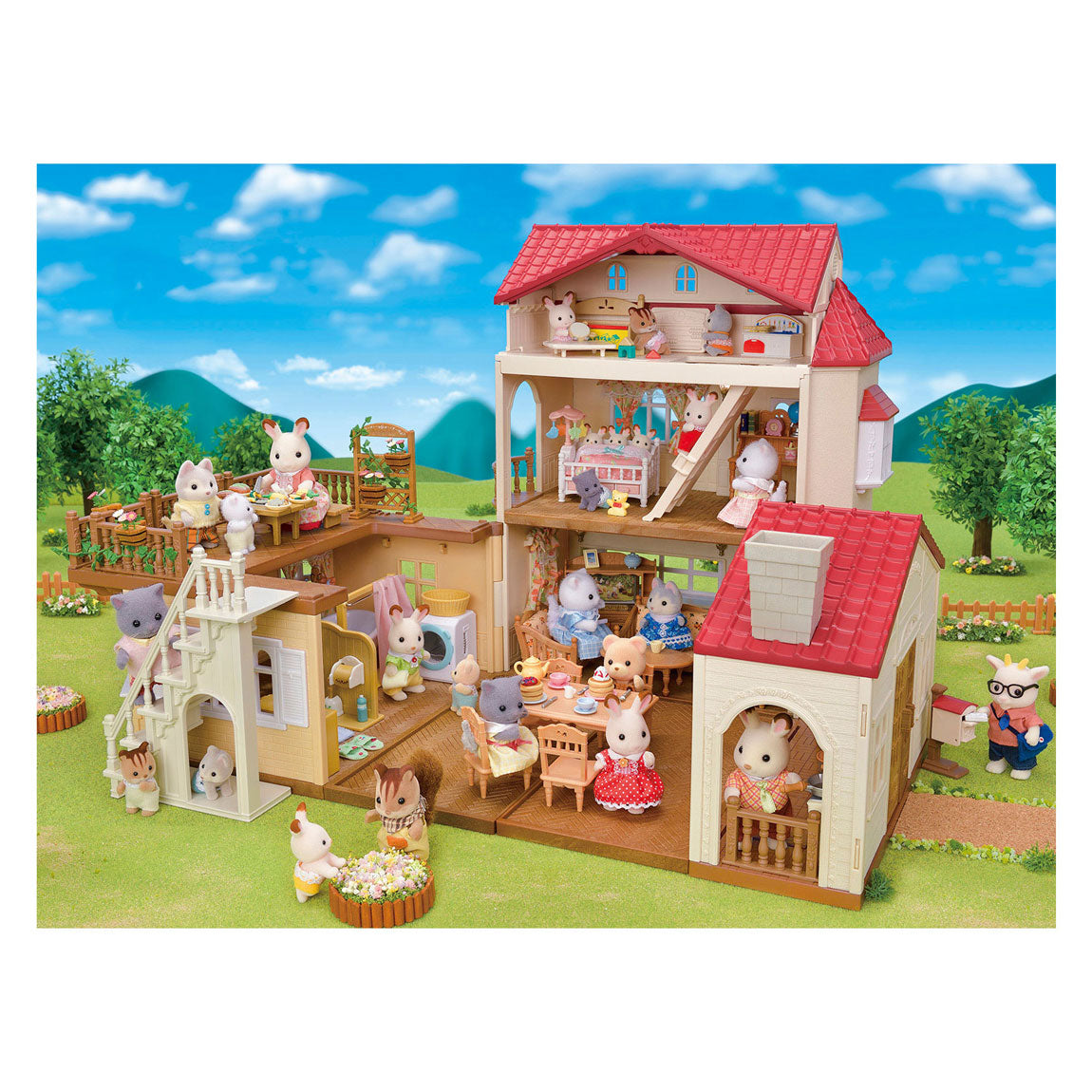 Epoch Sylvanian Families 5708 Great Poppenhuis avec salle de jeux secrète