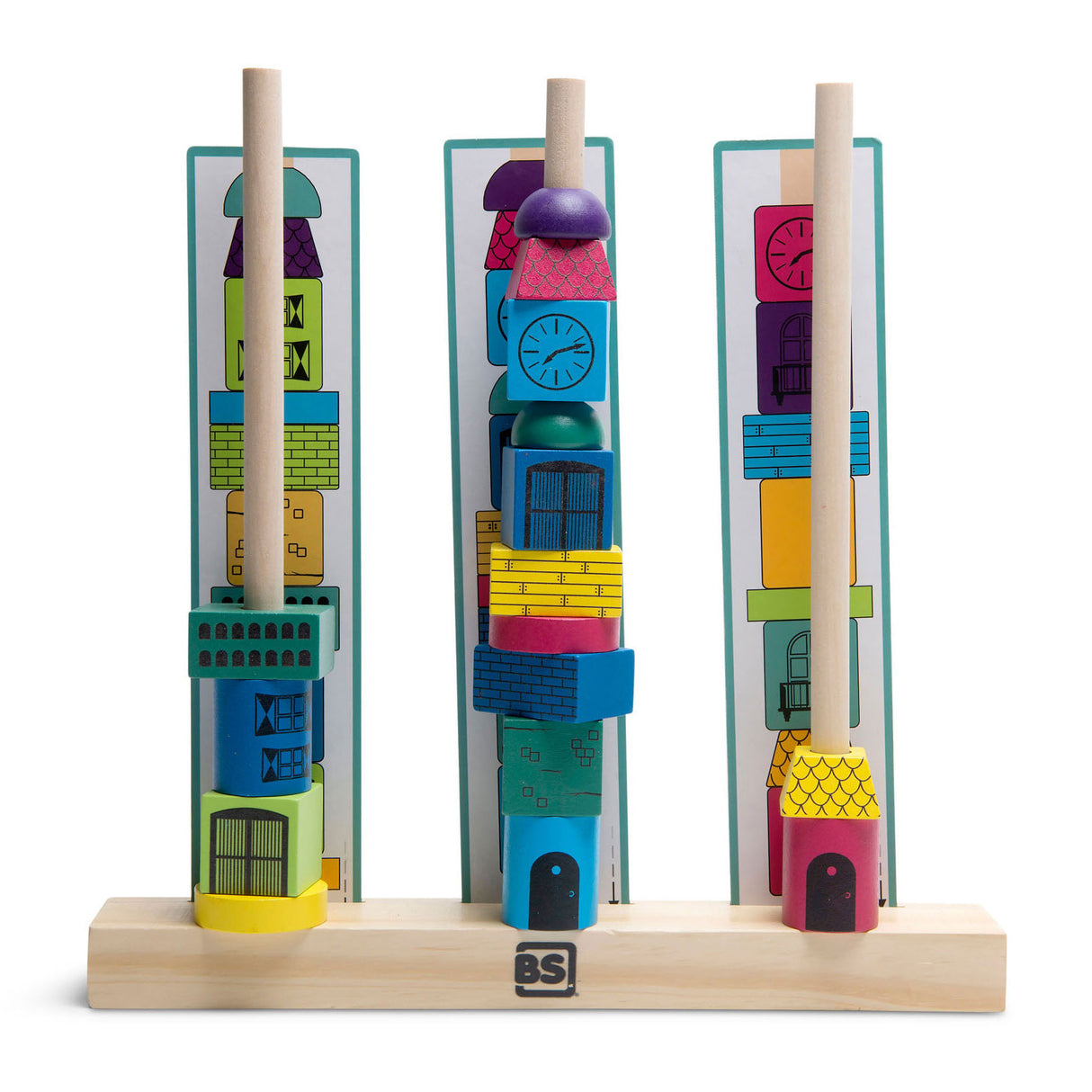 BS Toys Stacking Towers Wood Stacking Game