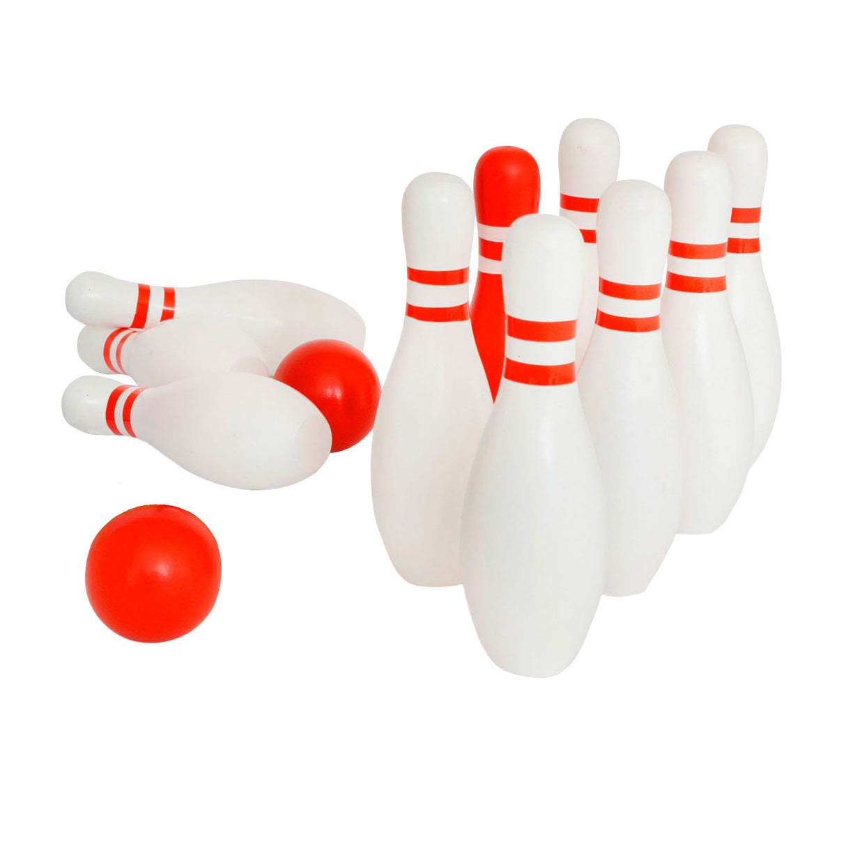 BS toys wooden bowling set, 12 pieces.