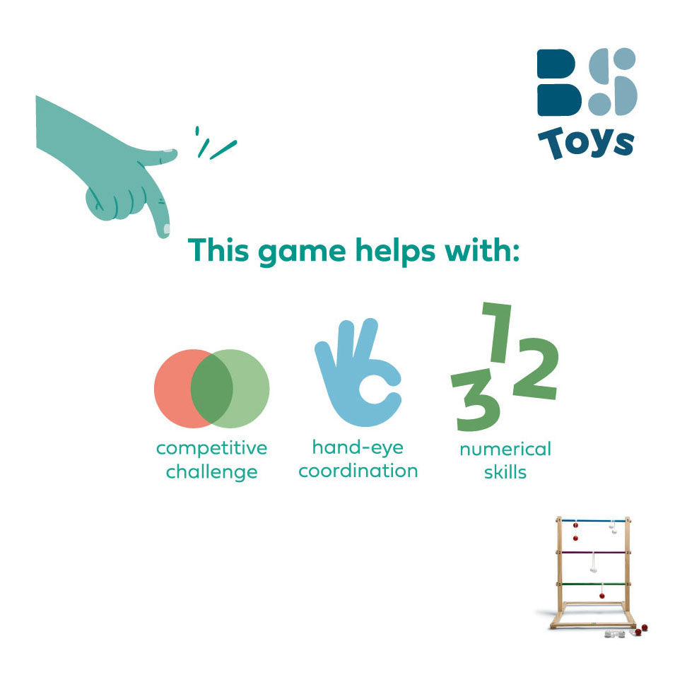 Bs játékok fa létrajáték dobójáték, 7 db.