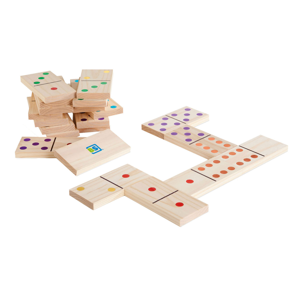 Bs toys mega wooden domino game, 28 pcs,.