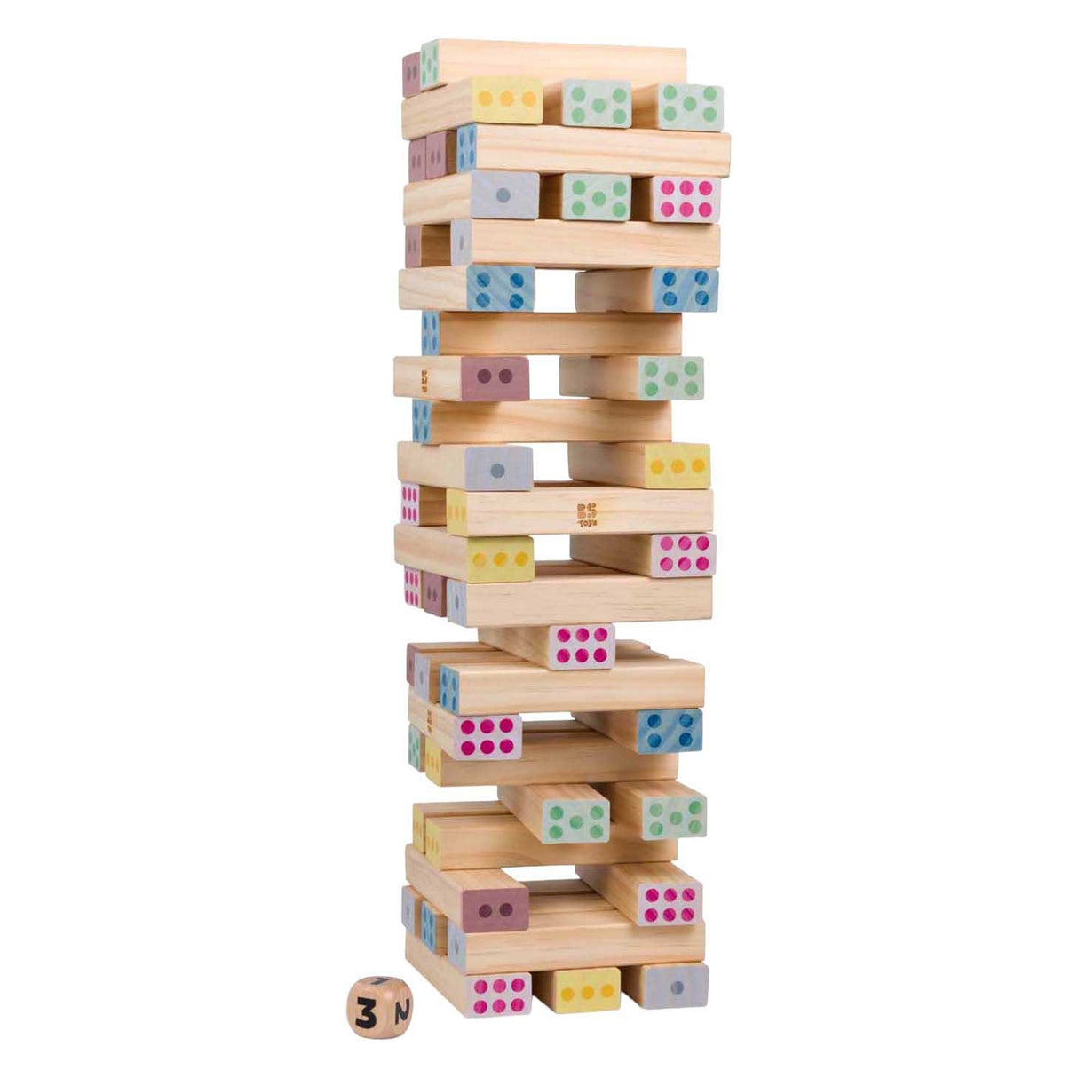 Bs toys wooden giant number tower - 46pcs.