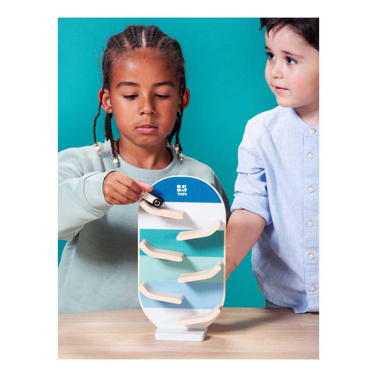 Bs toys houten autobaan set - 3dlg.