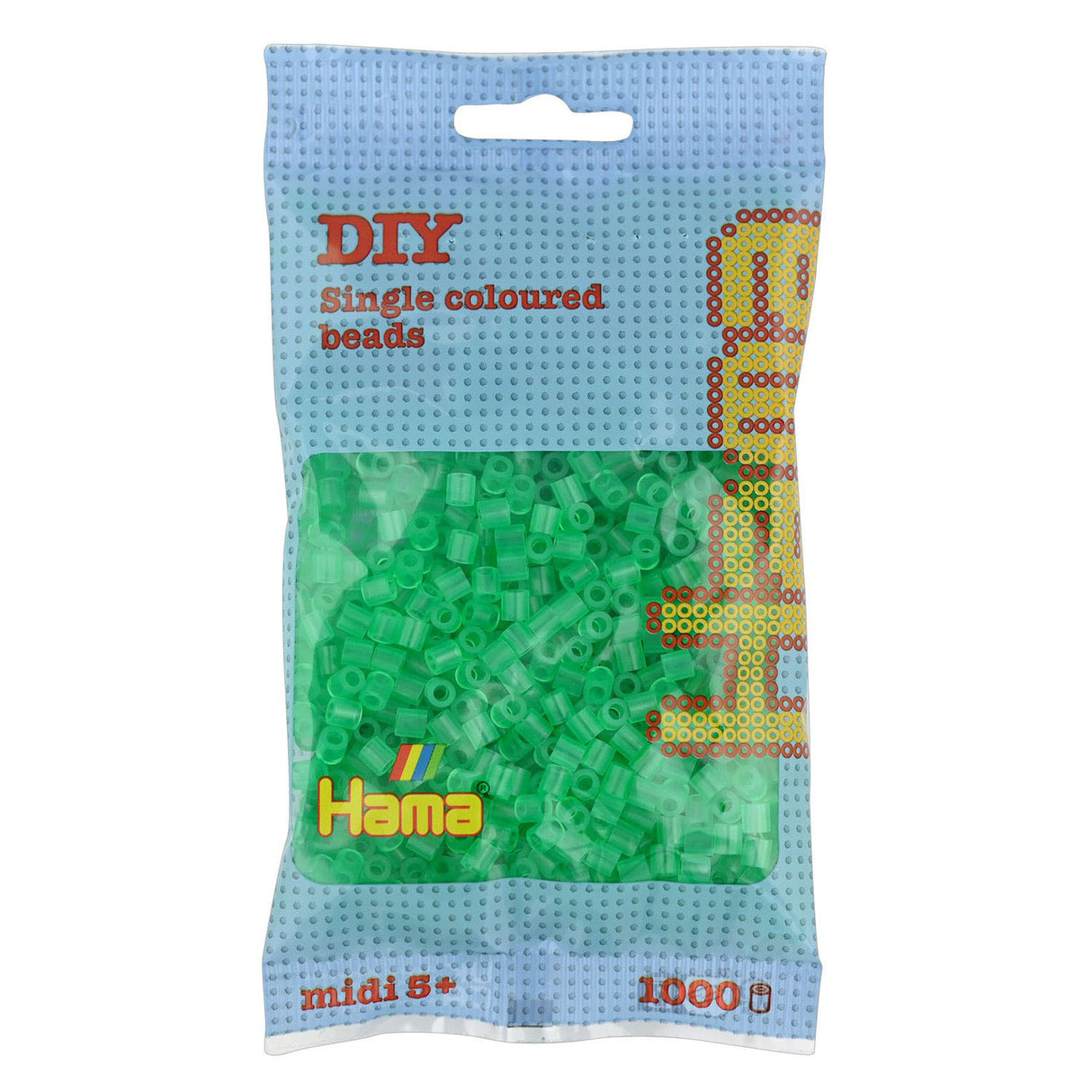 Hama String Beads - Green Transparent (016), 1000st.