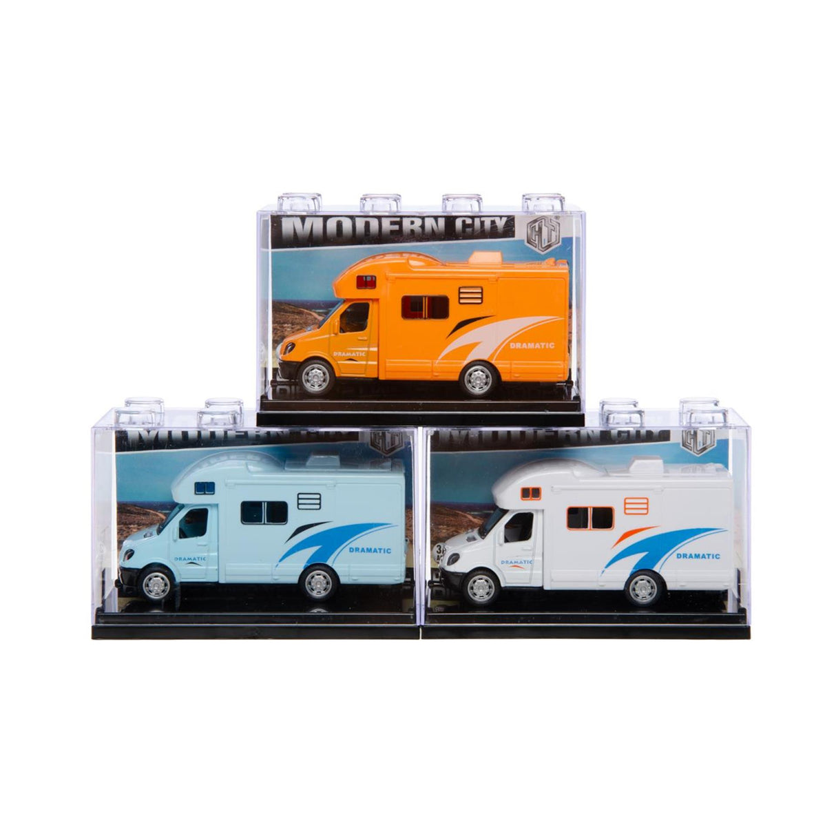 Die cast camper 10x4x5cm stapelbaar