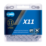 Cadena de bicicletas KMC X11 EPT - 118 enlaces - gris