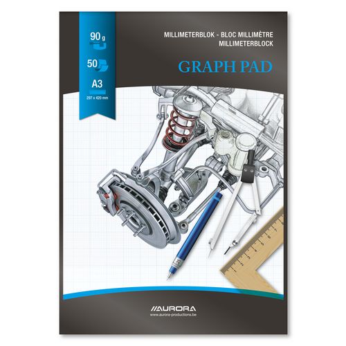 Milliliterpapier gelro mid101 80g m2 a3 blauw mm- cm