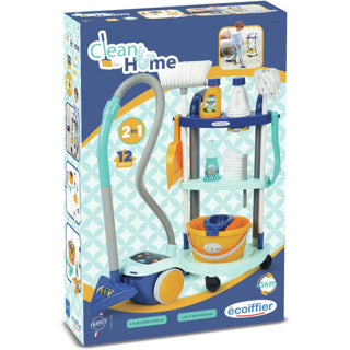 Ecoiffier čisti čistilni voziček s sesalnim čistilom