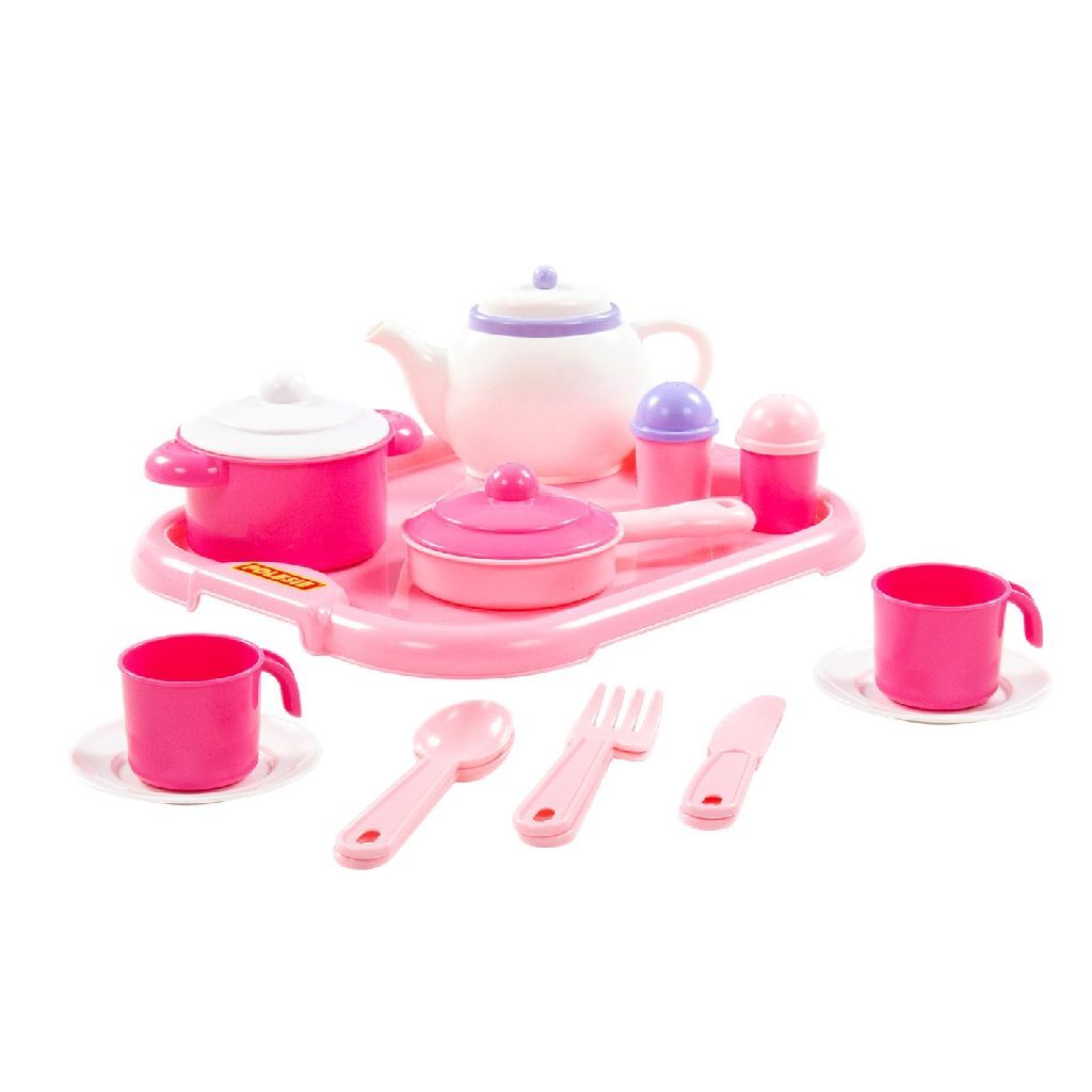 Poleie Poleie Clckery Set 19-Stéck rosa wäiss
