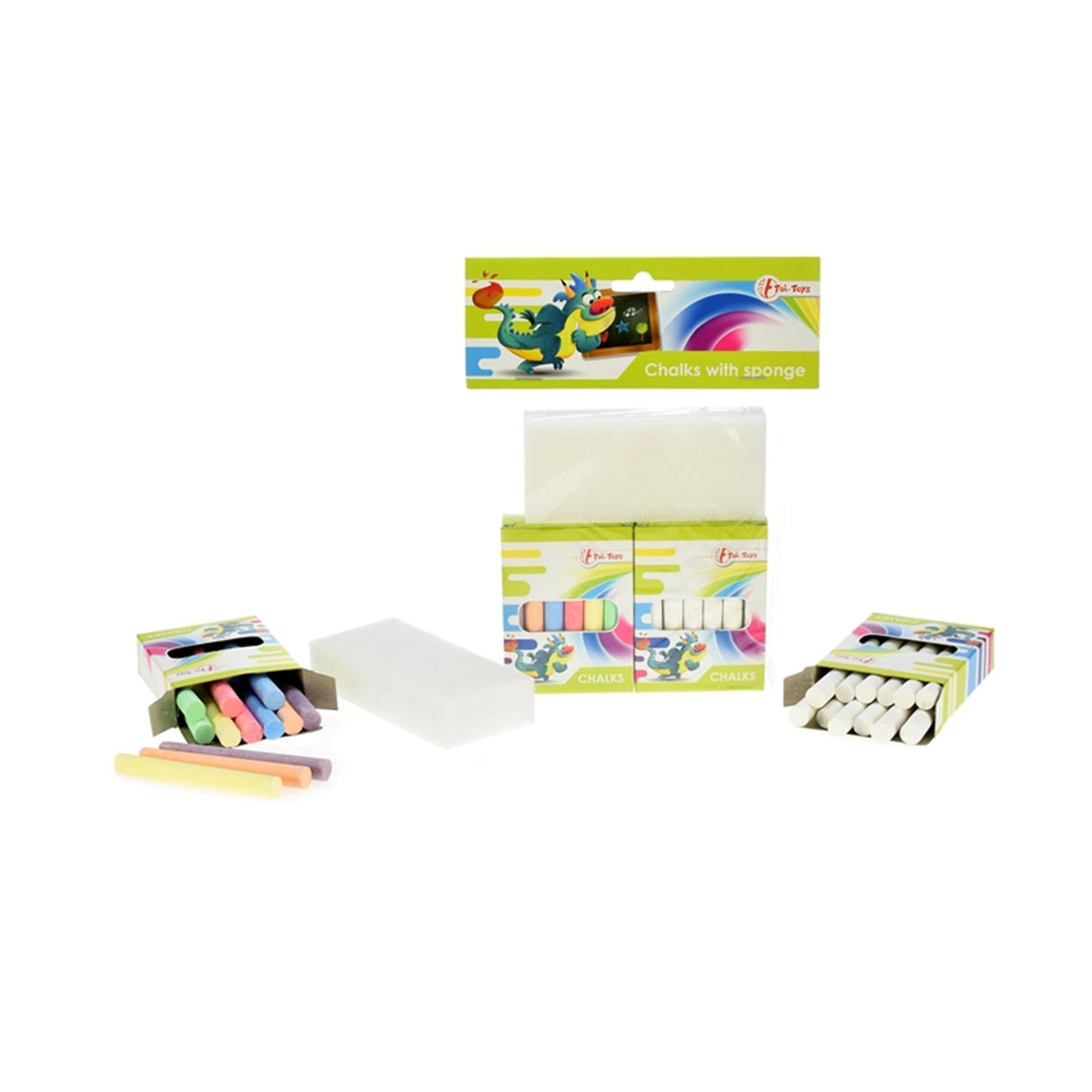Toi-toys toi toys schoolbordkrijtset met spons
