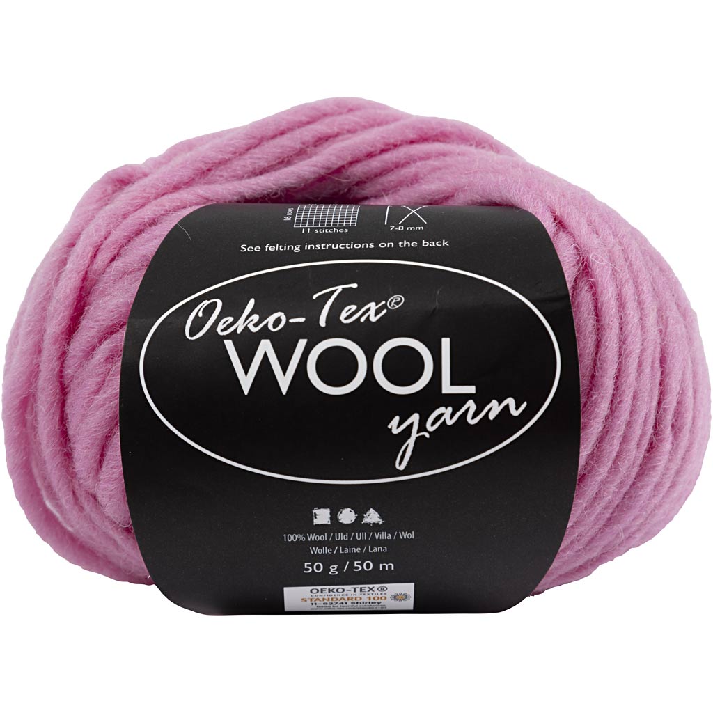 Creativ Company Wool Yarn Light Pink, 50m