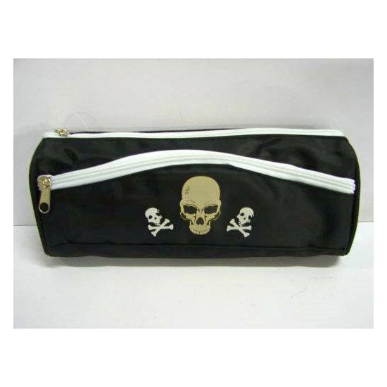 Pen case with skulls