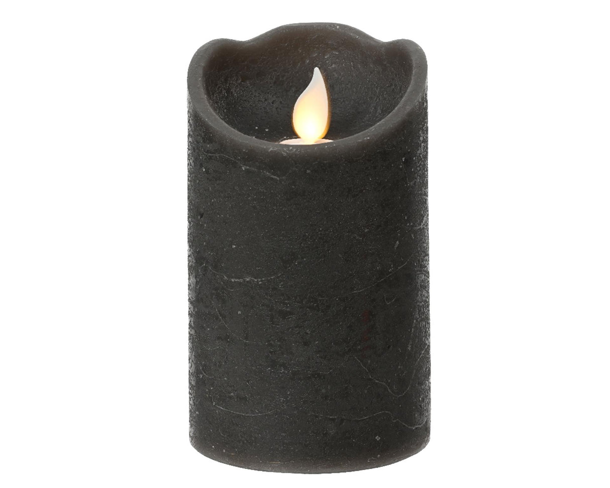 Kaemingk LED waving candle wax steady inside gray h.12.5cm d.7.5cm