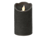Kaemingk LED waving candle wax steady inside gray h.12.5cm d.7.5cm