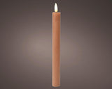 Lumineo dinerkaarsset led vlam 24cm bruin 2-dlg