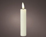 Lumineo dinerkaarsset led vlam 16cm creme 2-dlg