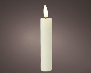 Lumineo dinner candle set led flame 16cm creme 2-dlg