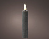 Lumineo dinerkaarsset led vlam 16cm grijs 2-dlg