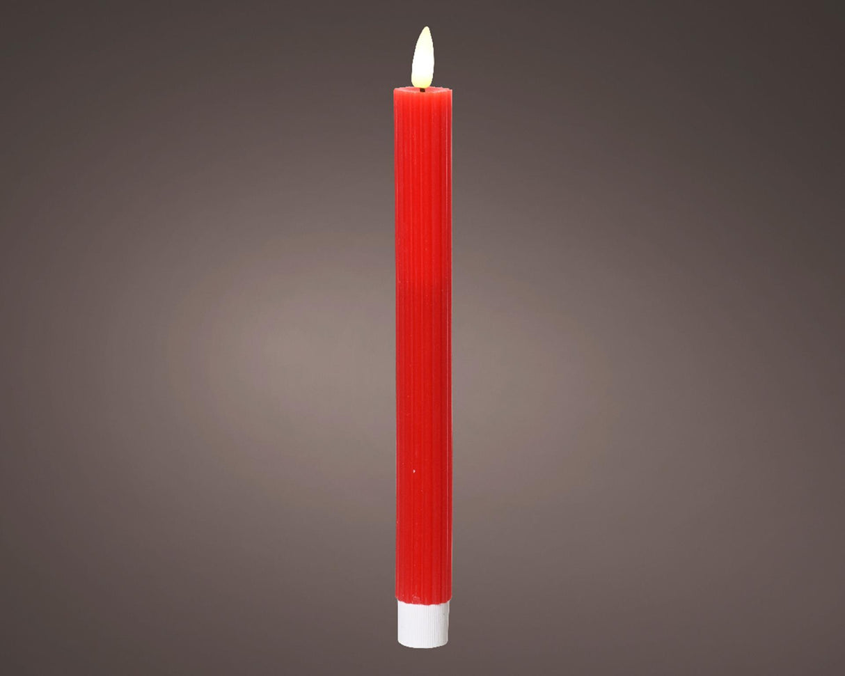 Lumineo dinerkaars led ribbel 24cm rood 2 st.