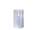 Lumineo kaars led in glas iriserend 12,5cm