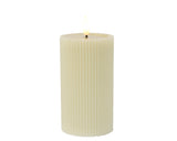Lumineo kaars led ribbel vlam 15.5cm creme