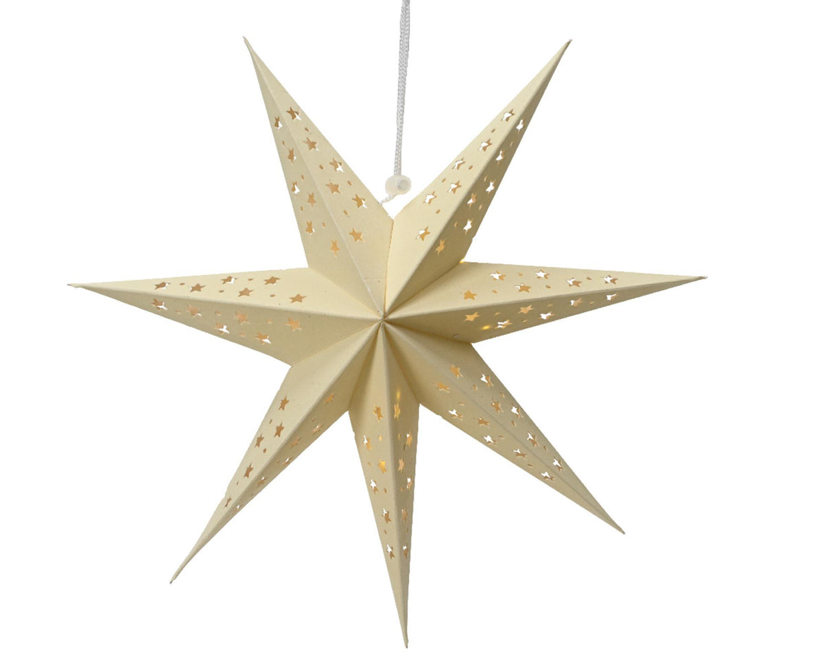 Lumineo ster led karton 40cm met timer crème