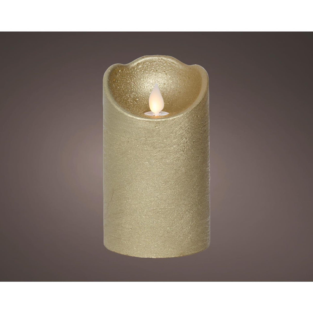 Lumineo LED vågljus vax guld ø7,5xh12,5cm