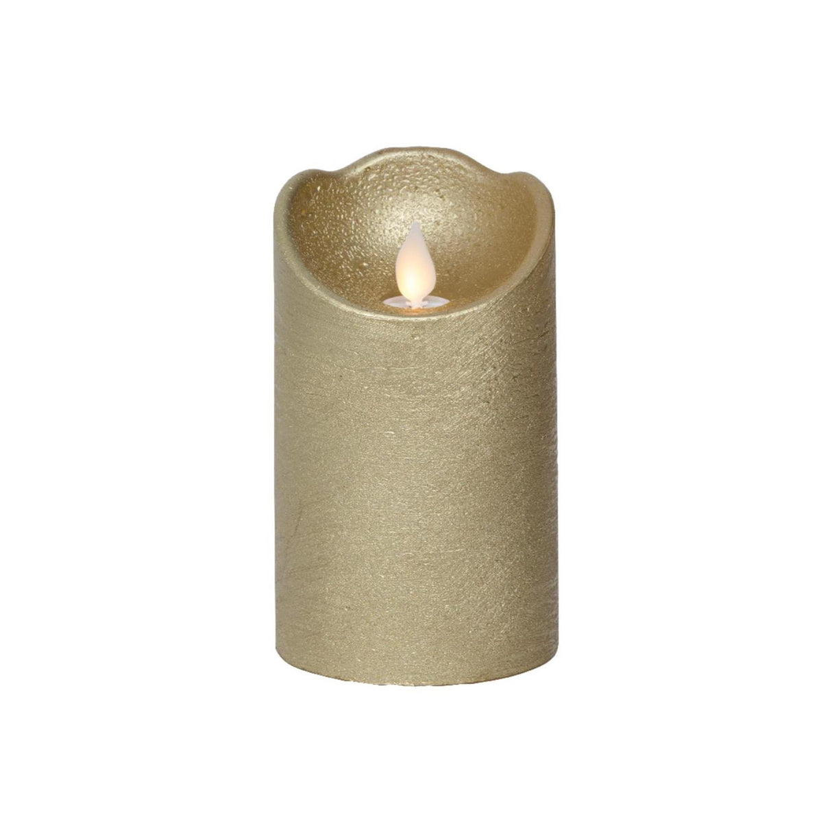 Lumineo LED vågljus vax guld ø7,5xh12,5cm