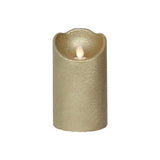 Lumineo LED vågljus vax guld ø7,5xh12,5cm
