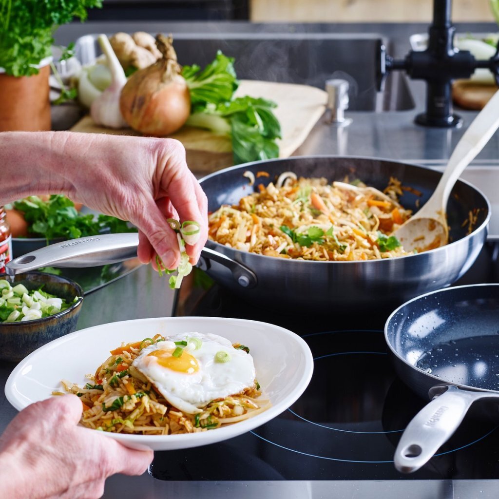 Greenpan geneva wokpan 28 cm rvs zwart