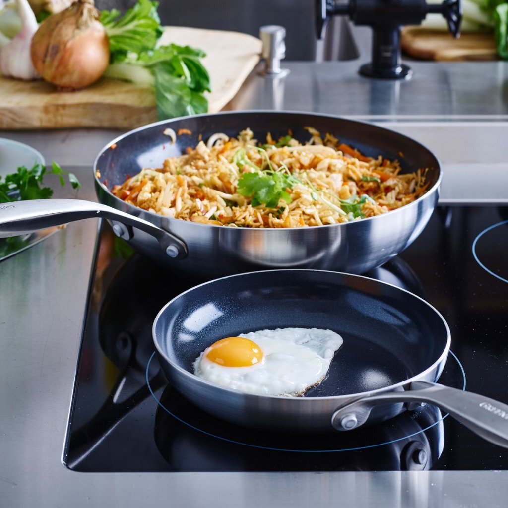 Greenpan Geneva frying pan 28 cm stainless steel black