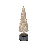 Lumineo Christmas tree LED glass amber h34cm rotating