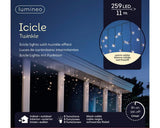 Lumineo icicle lights 11 mtr warm white 259l