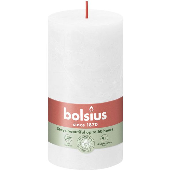 Bolsius Bolsius Stollen Shine 4 St Rustic 130x68 mm Cloud White